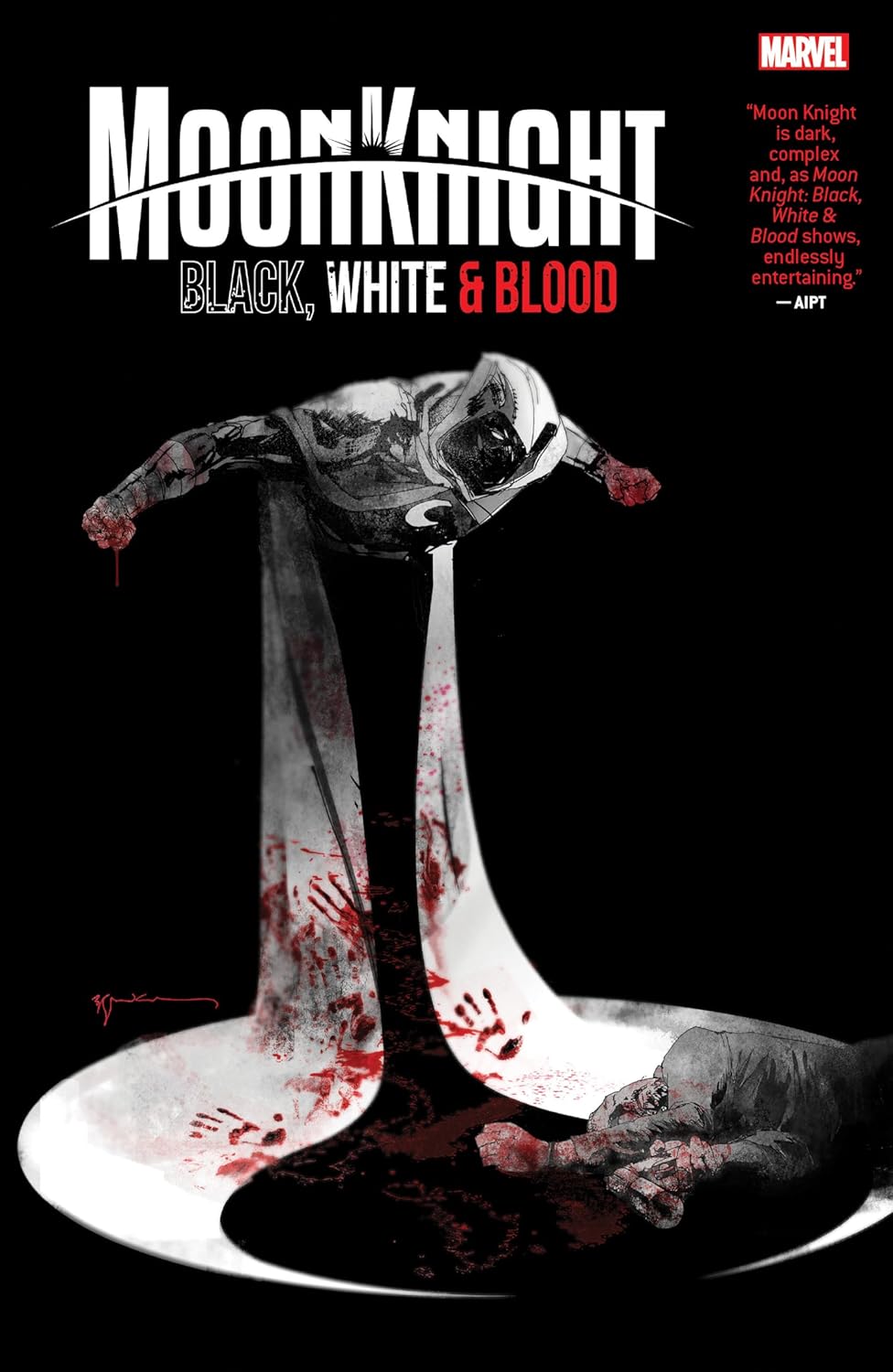 David Lopez, Djibril Morissette-Phan, Stefano Raffaele, Christopher Cantwell, Chris Bachalo, Alex Lins, Dante Bastianoni, Paul Azaceta, Benjamin Percy, Jonathan Hickman, Marc Guggenheim, Murewa Ayodele, Ann Nocenti, Jim Zub, Nadia Shammas, Dotun Akande, Jorge Fornés, Vanessa R. Del Rey, David Pepose, Leonardo Romero, Chris Sotomayor, Patch Zircher, Erica Shultz: Moon Knight: Black, White & Blood (GraphicNovel, 2022, Marvel)